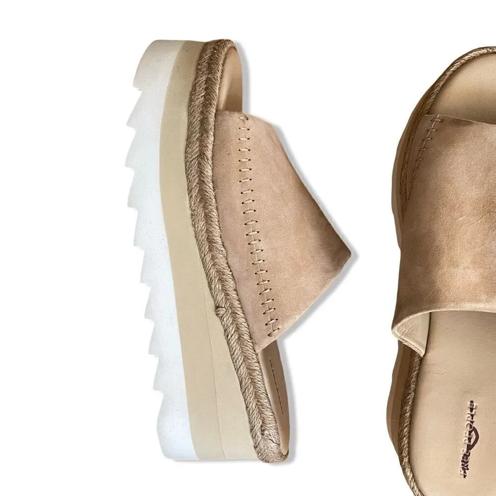 Free People Santorini Platform sandals wedges shoes slides suede Sz 10